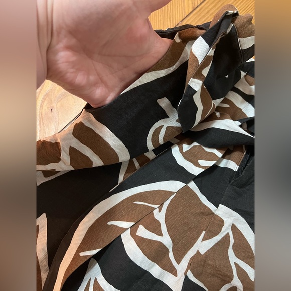 Who What Wear Shorts | women's black brown print shorts lined tie front - Picture 4 of 7